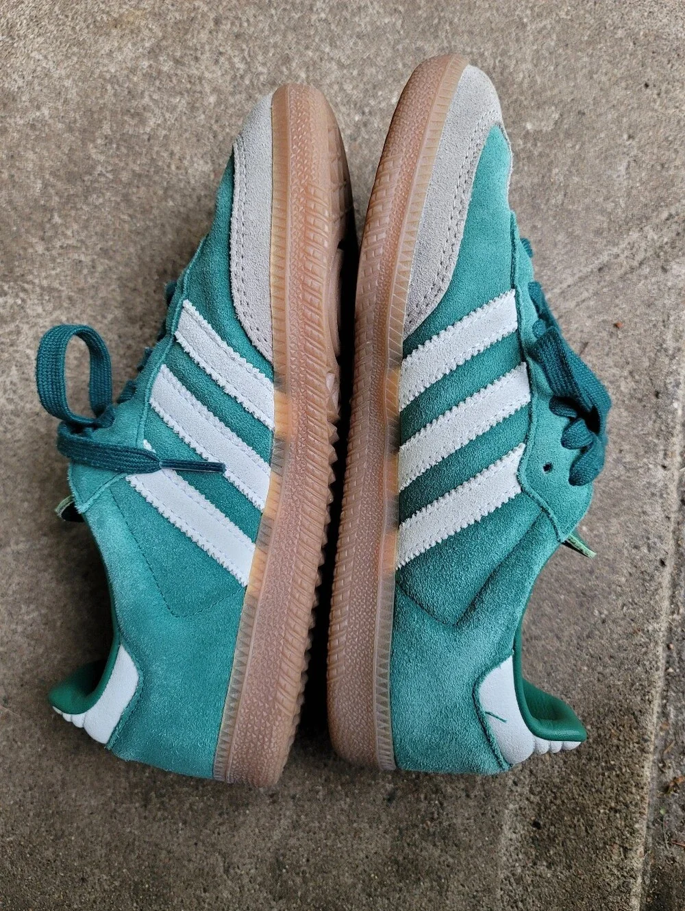 adidas Samba OG Collegiate Green Suede Grey Trim Gum Sole Sneaker US 6 Pre-owned - Picture 6 of 12